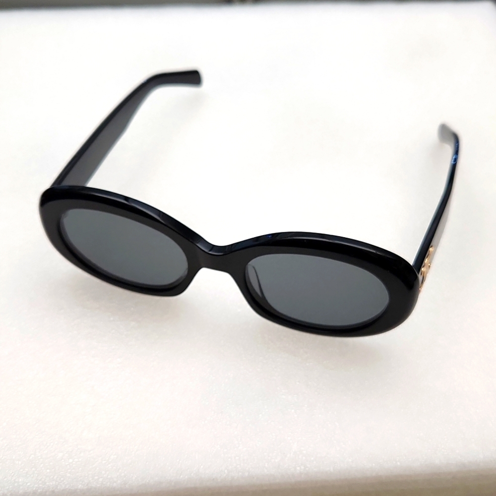 Celine CL40194U triomphe oval sunglasses black gold